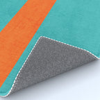 aqua and orange classic Rug Gallery Image 4