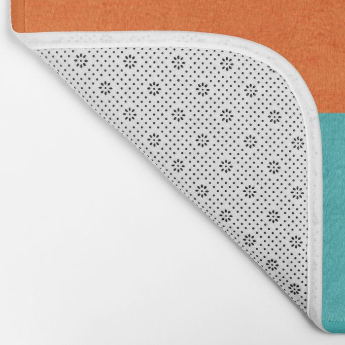 aqua and orange classic Bath Mat Gallery Image 2