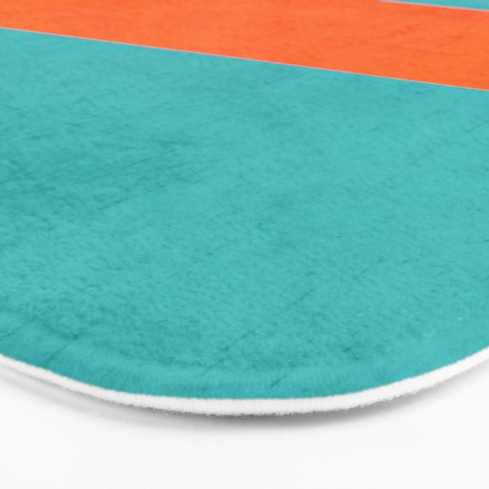 aqua and orange classic Bath Mat Gallery Image 3