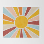 Retro Sunrise Throw Blanket Gallery Image 2