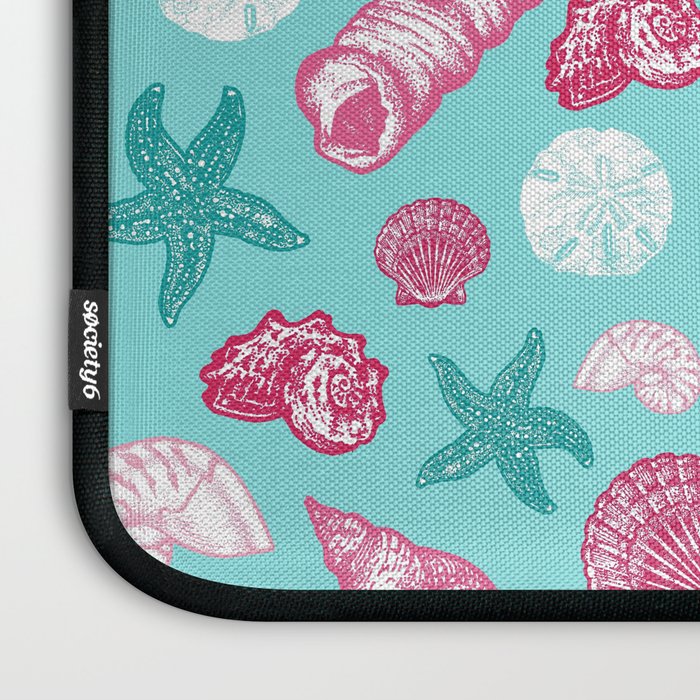 Seashell Pattern - Pink and mint Laptop Sleeve Gallery Image 3