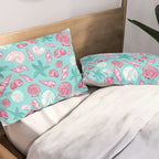 Seashell Pattern - Pink and mint Pillow Sham Gallery Image 2