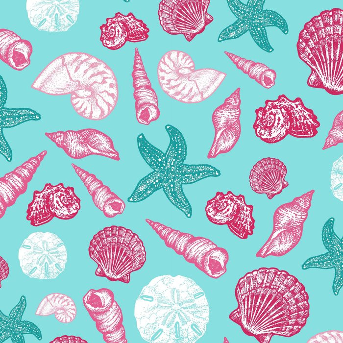 Seashell Pattern - Pink and mint Coffee Mug Gallery Image 2