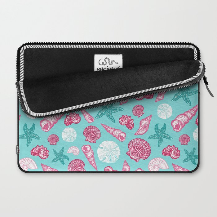 Seashell Pattern - Pink and mint Laptop Sleeve Gallery Image 2