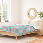 Seashell Pattern - Pink and mint Duvet Cover Gallery Image 2