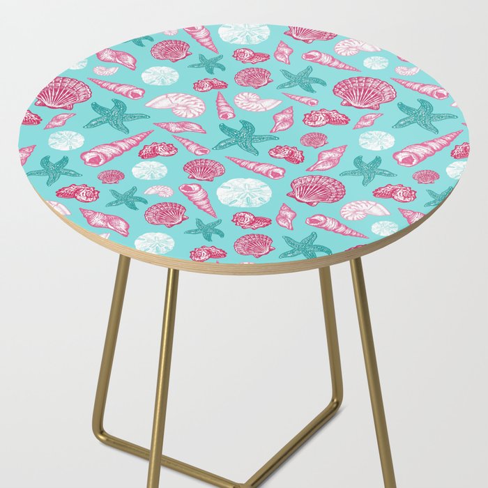 Seashell Pattern - Pink and mint Side Table Gallery Image 2