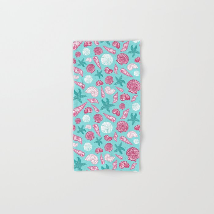 Seashell Pattern - Pink and mint Bath Towel Gallery Image 1