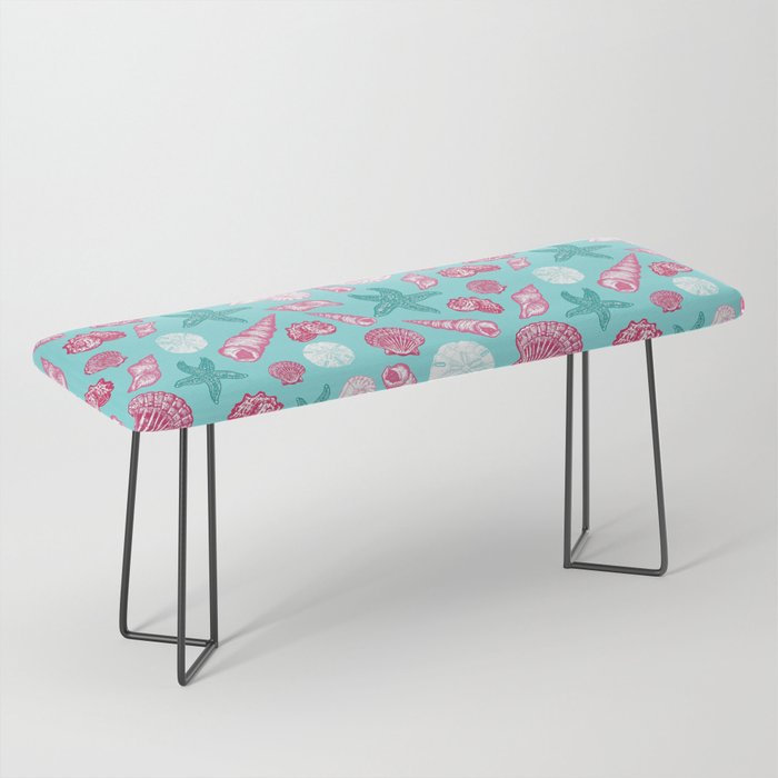 Seashell Pattern - Pink and mint Bench Gallery Image 1