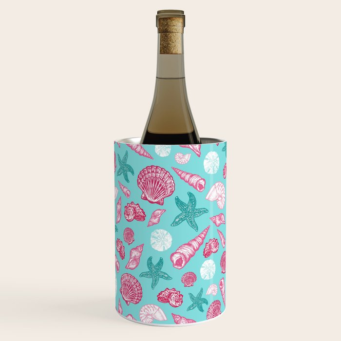 Seashell Pattern - Pink and mint Wine Chiller Gallery Image 2