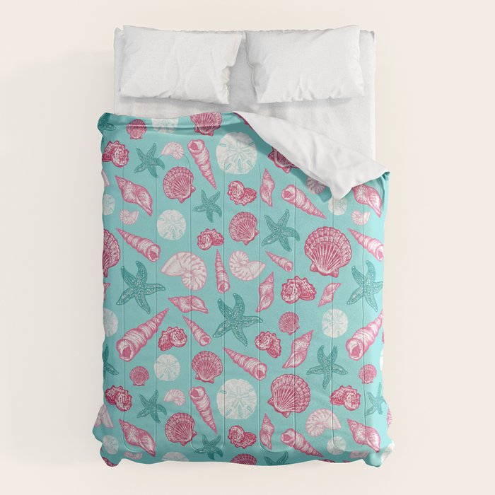 Seashell Pattern - Pink and mint Comforter Gallery Image 6