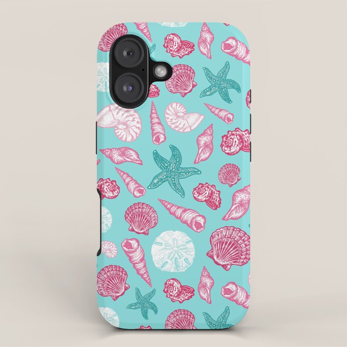 Seashell Pattern - Pink and mint iPhone Case Gallery Image 1