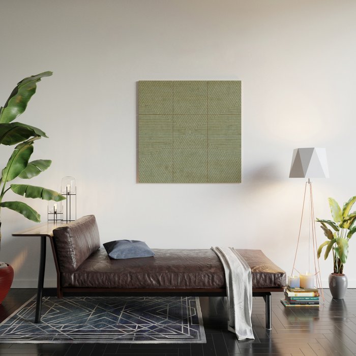 boho triangle stripes - sage Wood Wall Art Gallery Image 2