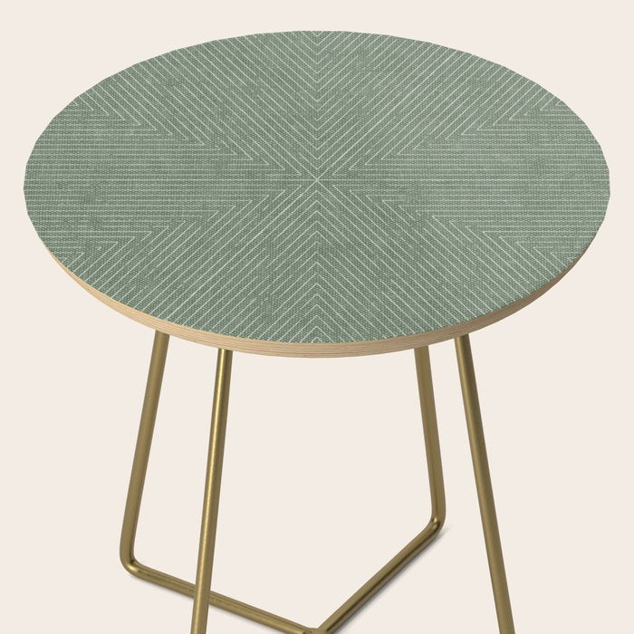 boho triangle stripes - sage Side Table Gallery Image 2