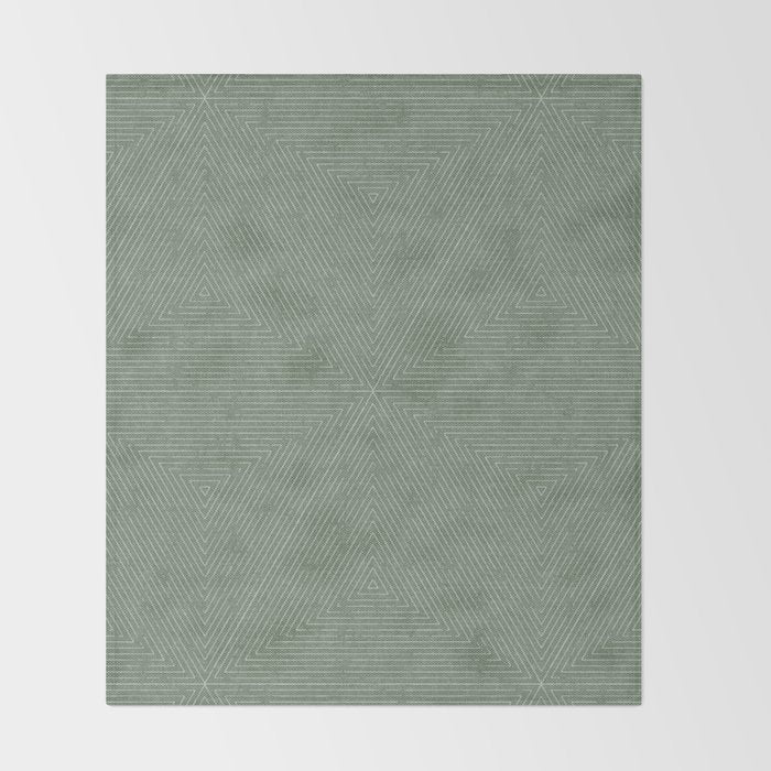 boho triangle stripes - sage Throw Blanket Gallery Image 2