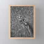 Vintage 1948 women swimming fashion photoshoot fun in the summertime black and white photographic art print Mini Art Print Gallery Image 1