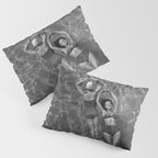 Vintage 1948 women swimming fashion photoshoot fun in the summertime black and white photographic art print Pillow Sham Gallery Image 3