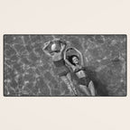Vintage 1948 women swimming fashion photoshoot fun in the summertime black and white photographic art print Desk Mat Gallery Image 3