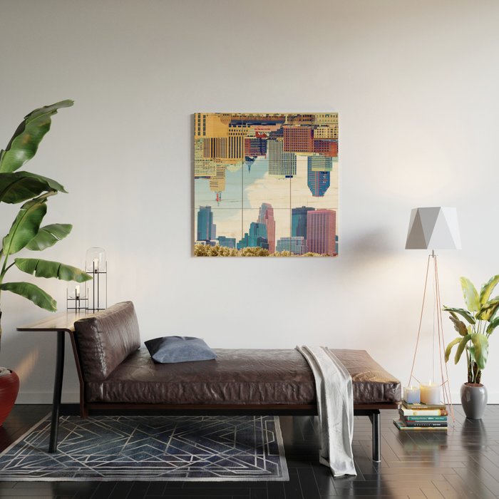 Twin Cities Minneapolis and Saint Paul Wood Wall Art Gallery Image 2