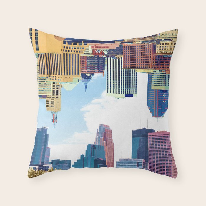 Twin Cities Minneapolis and Saint Paul Throw Pillow Gallery Image 1