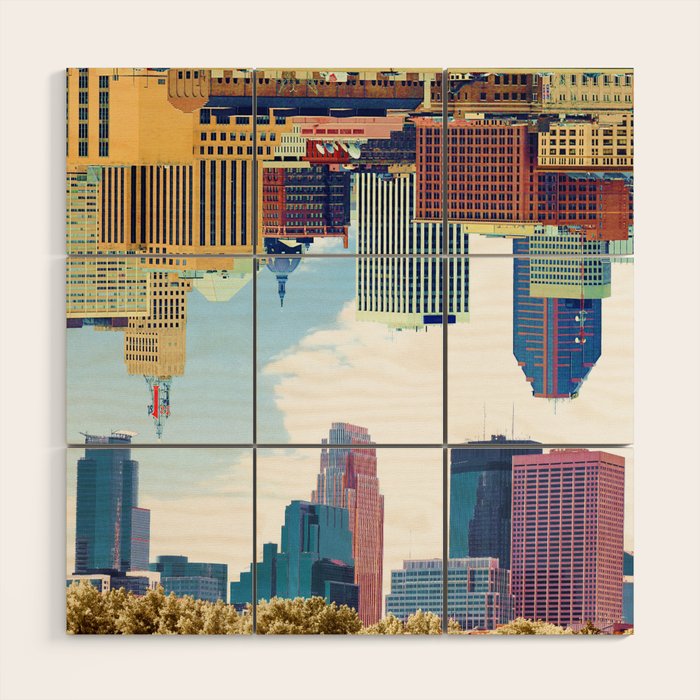 Twin Cities Minneapolis and Saint Paul Wood Wall Art Gallery Image 1