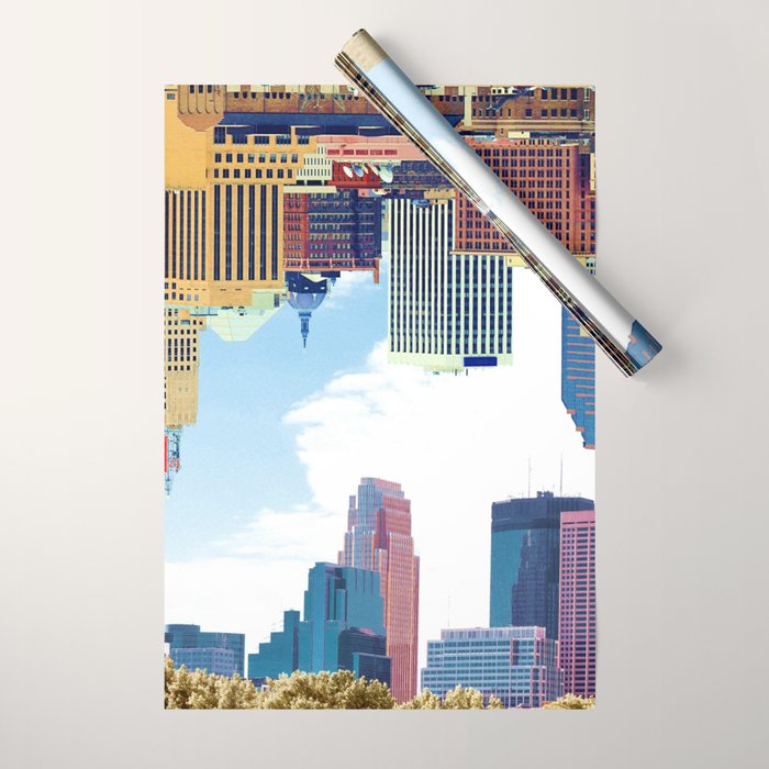 Twin Cities Minneapolis and Saint Paul Wrapping Paper