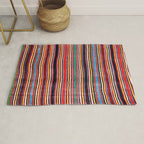 Qashqaâi Antique Fars Southwest Persian Striped Kilim Print Rug Gallery Image 1