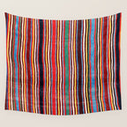 Qashqaâi Antique Fars Southwest Persian Striped Kilim Print Wall Tapestry Gallery Image 4