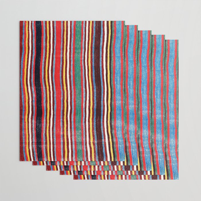 Qashqaâi Antique Fars Southwest Persian Striped Kilim Print Wrapping Paper Gallery Image 3