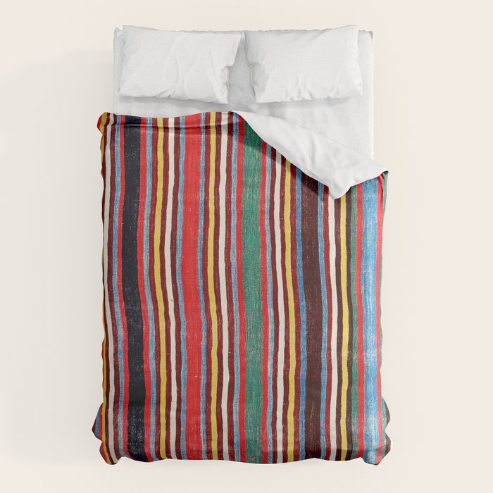 Qashqaâi Antique Fars Southwest Persian Striped Kilim Print Duvet Cover Gallery Image 6