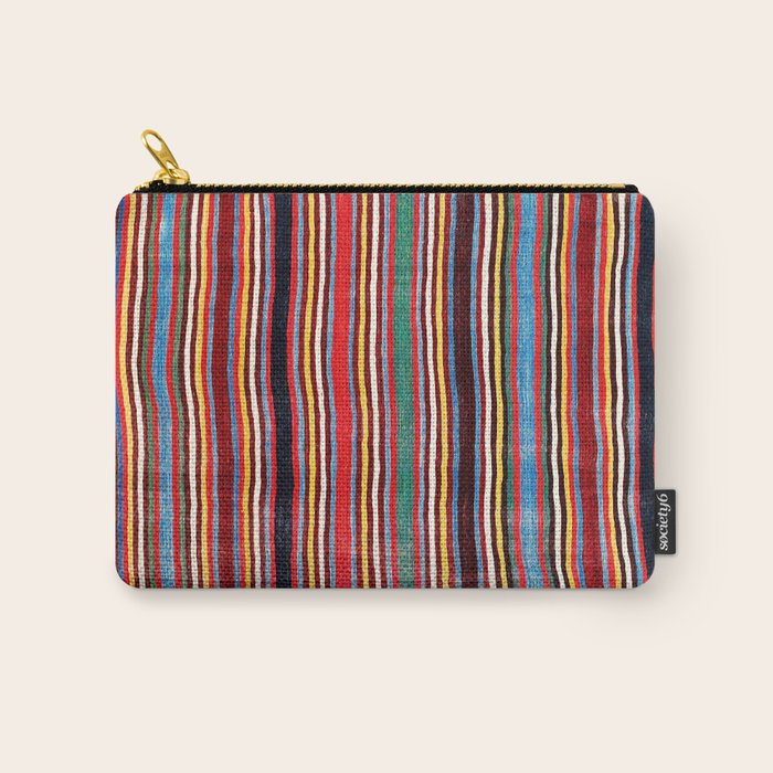 Qashqaâi Antique Fars Southwest Persian Striped Kilim Print Carry All Pouch Gallery Image 1