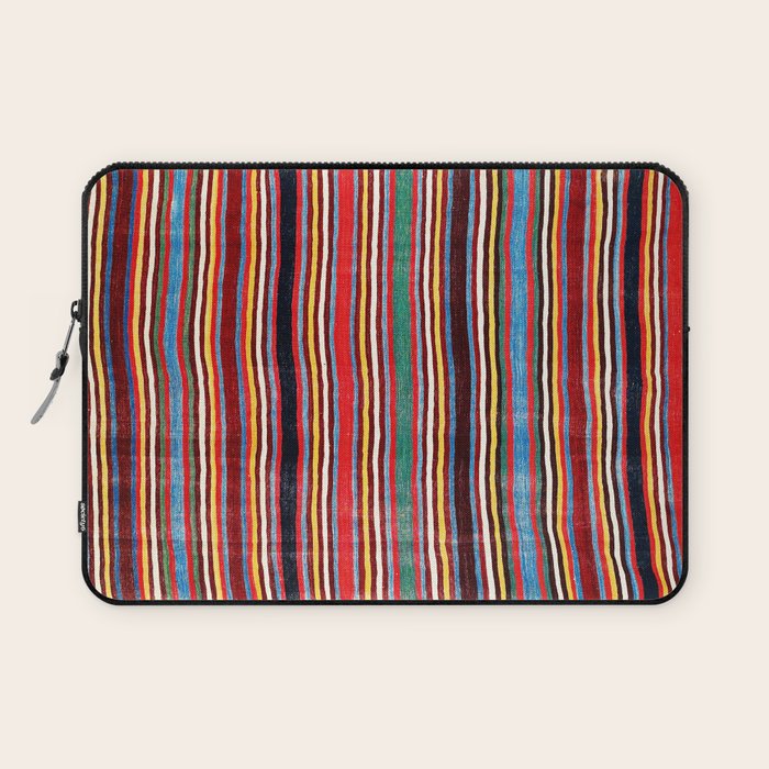 Qashqaâi Antique Fars Southwest Persian Striped Kilim Print Laptop Sleeve Gallery Image 1