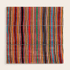 Qashqaâi Antique Fars Southwest Persian Striped Kilim Print Wood Wall Art Gallery Image 1