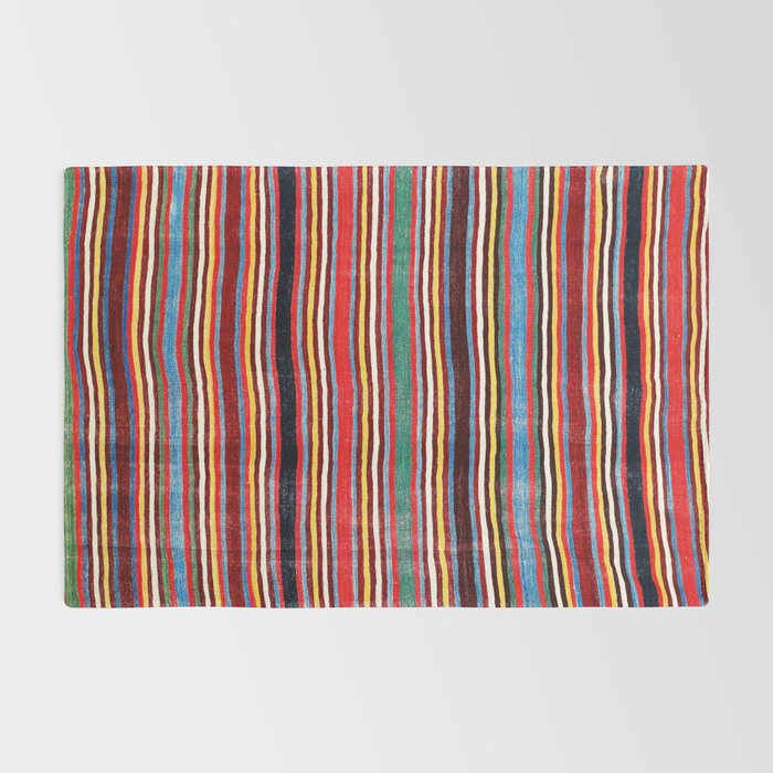 Qashqaâi Antique Fars Southwest Persian Striped Kilim Print Rug Gallery Image 2
