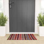 Qashqaâi Antique Fars Southwest Persian Striped Kilim Print Welcome Mat Gallery Image 3