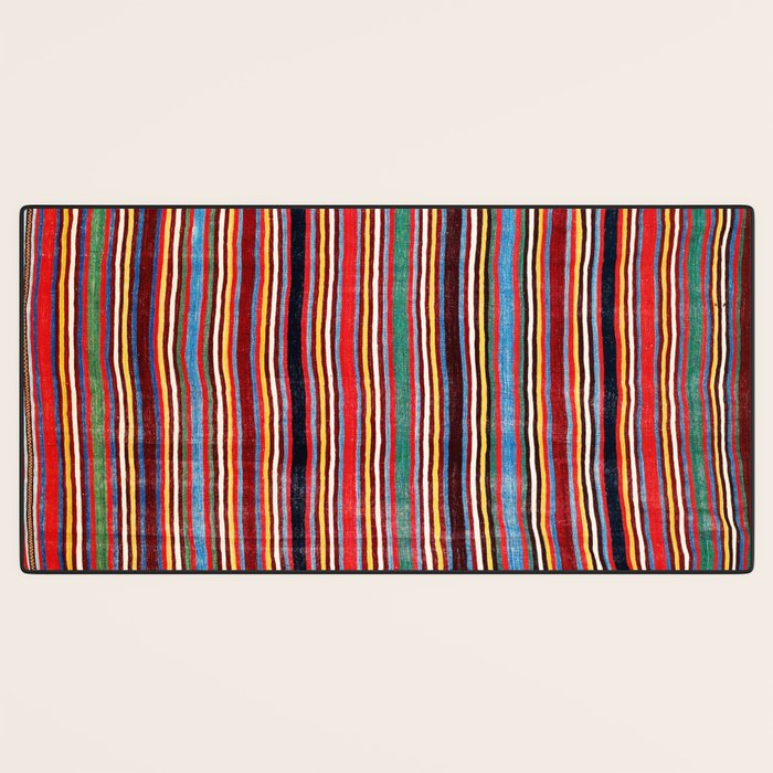 Qashqaâi Antique Fars Southwest Persian Striped Kilim Print Desk Mat Gallery Image 3