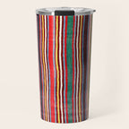 Qashqaâi Antique Fars Southwest Persian Striped Kilim Print Travel Mug Gallery Image 1