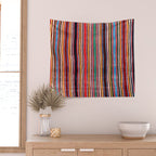 Qashqaâi Antique Fars Southwest Persian Striped Kilim Print Wall Tapestry Gallery Image 2