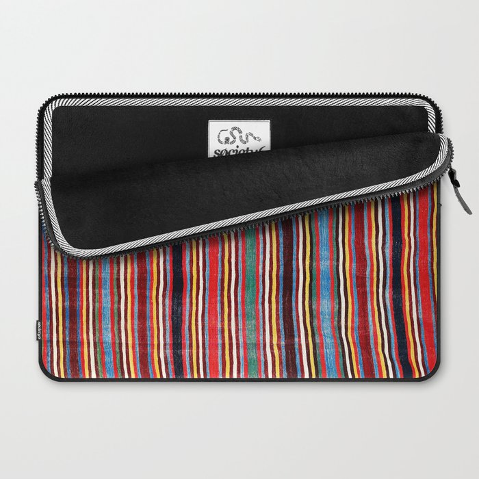 Qashqaâi Antique Fars Southwest Persian Striped Kilim Print Laptop Sleeve Gallery Image 2