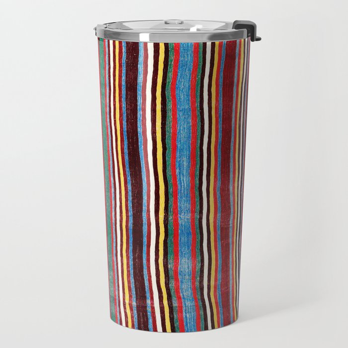 Qashqaâi Antique Fars Southwest Persian Striped Kilim Print Travel Mug Gallery Image 2