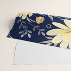 Modern, Boho, Floral Prints, Blue and Yellow Wrapping Paper Gallery Image 2