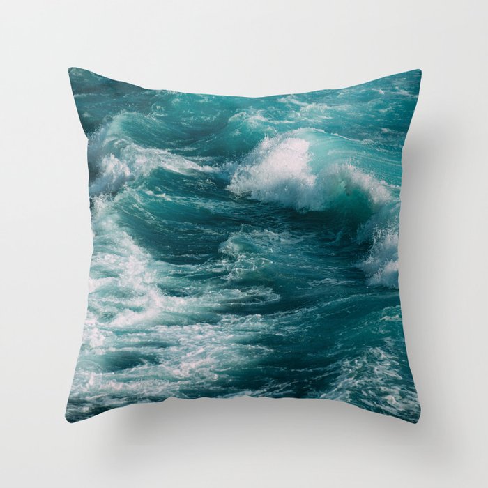 Ocean Waves Throw Pillow Gallery Image 1