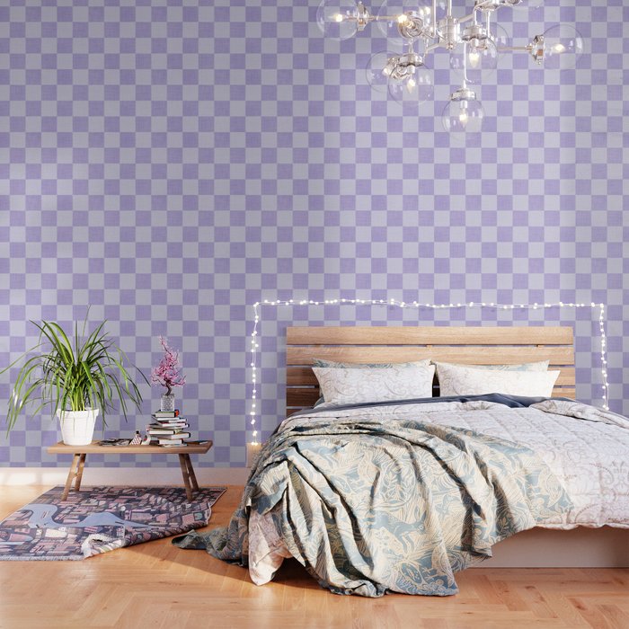 Linen Check Pattern - Lavender Wallpaper Gallery Image 3