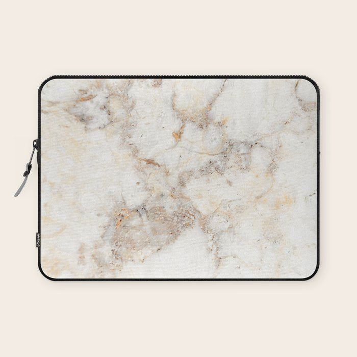 Marble Natural Stone Grey Veining Quartz Laptop Sleeve Gallery Image 1