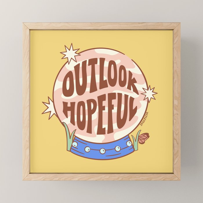 OUTLOOK HOPEFUL (IN YELLOW) Mini Art Print Gallery Image 1