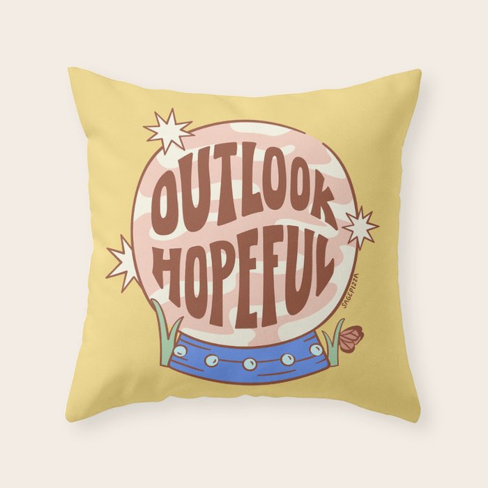 OUTLOOK HOPEFUL (IN YELLOW) Throw Pillow Gallery Image 6