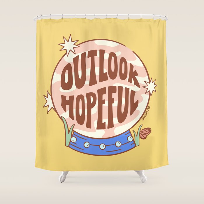 OUTLOOK HOPEFUL (IN YELLOW) Shower Curtain Gallery Image 1
