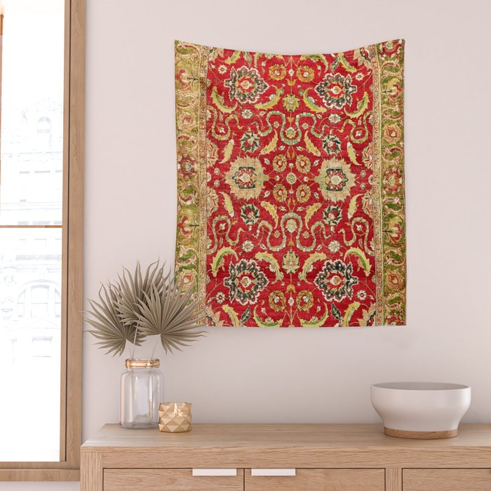 Isphahan Antique Central Persian Rug Print Wall Tapestry Gallery Image 2