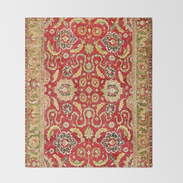 Isphahan Antique Central Persian Rug Print Throw Blanket Gallery Image 2