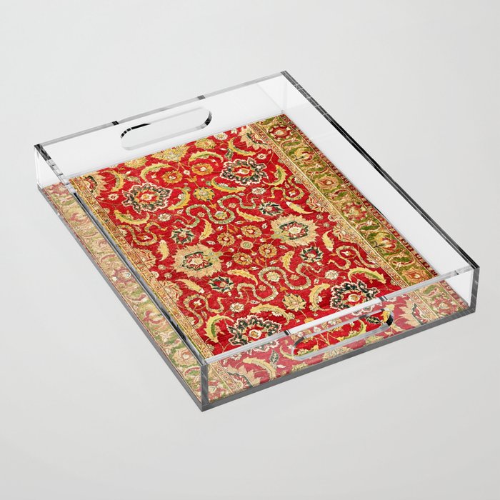 Isphahan Antique Central Persian Rug Print Acrylic Tray Gallery Image 1