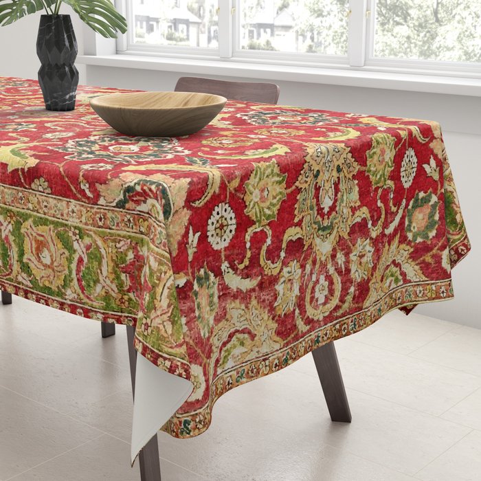 Isphahan Antique Central Persian Rug Print Tablecloth Gallery Image 3